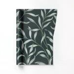 Dutch Leaf Patterned Wall Covering 10 m x 0.53 m Dark Green, Model 221321
