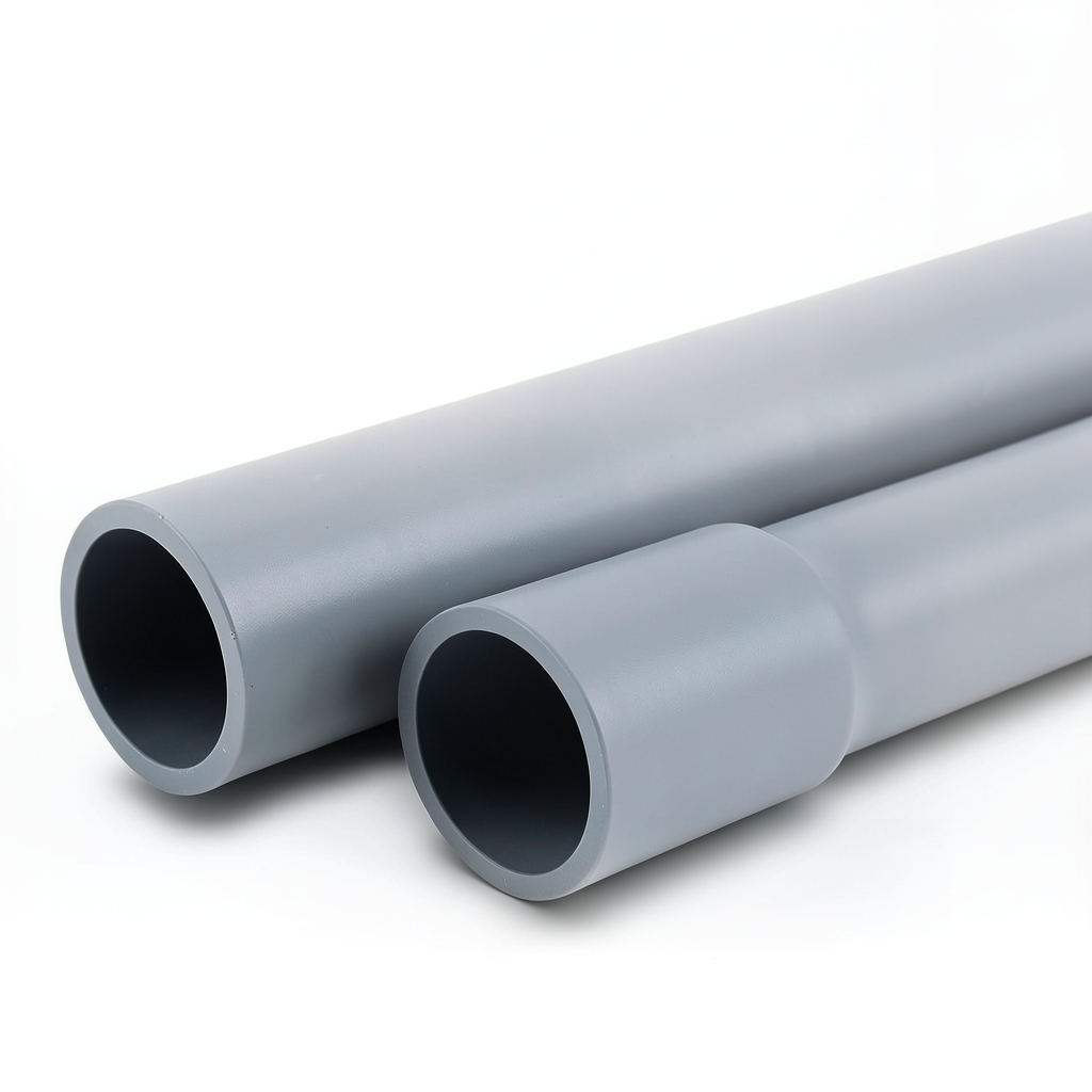مواسير UPVC EPC 40 مقاس 1/4 1 إنش سمك 3.56 مم لون رمادي