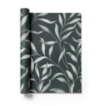 Dutch Leaf Patterned Wall Covering 10 m x 0.53 m Dark Green, Model 221321