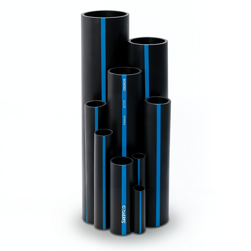 مواسير HDPE سابكو DR 21 ضغط 6.9 بار مقاس 630 مم سمك 30 مم لون اسود | سابكو