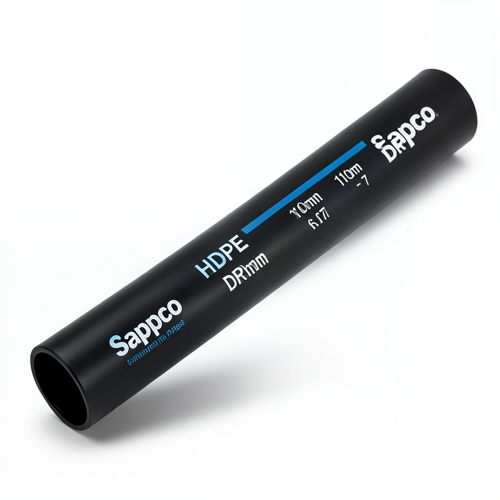 Sappco HDPE Pipe DR 17 PN 8.6 Bar Size 110 mm Thickness 6.5 mm Black | SAPPCO