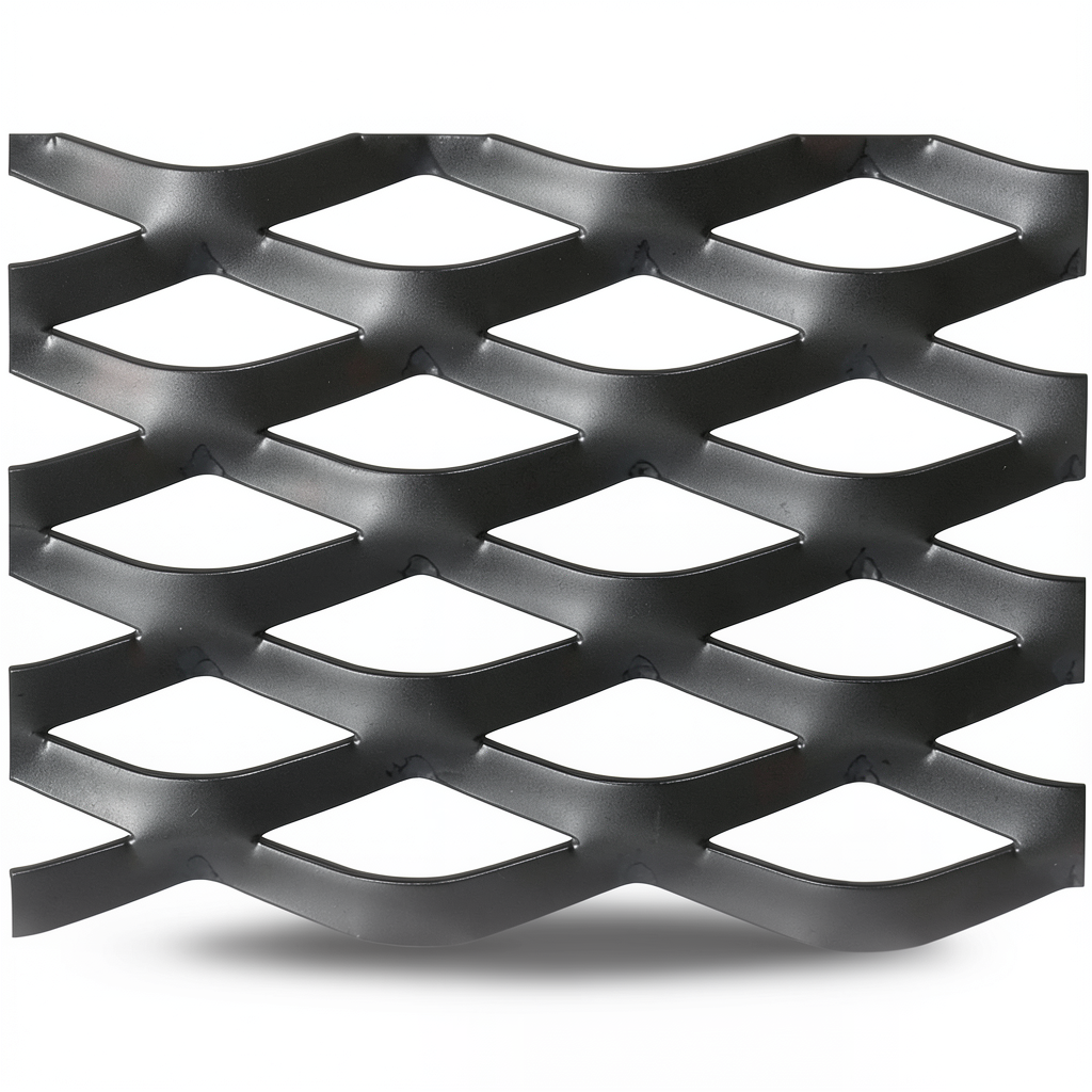 Hot Rolled Black Steel Expanded Metal Mesh Thickness 2.8 mm Width 1.22 m Length 3 m