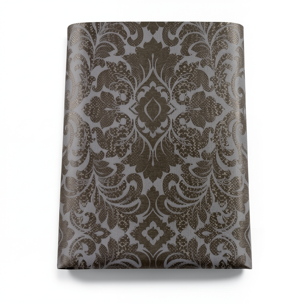 Italian Wallpaper Dark Brown Color Classic Design, Size 10mx0.70m