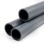 انابيب بلاستيك UPVC ضغط 15 بار مقاس 6 إنش سماكة 12.5 ملم لون رمادي غامق
