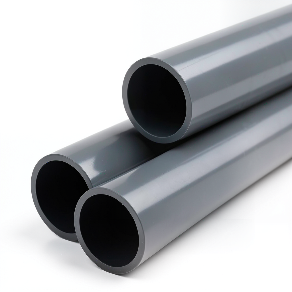 UPVC Plastic Pipe PN 15 Bar Size 8 inch Thickness 14.5 mm Dark Gray