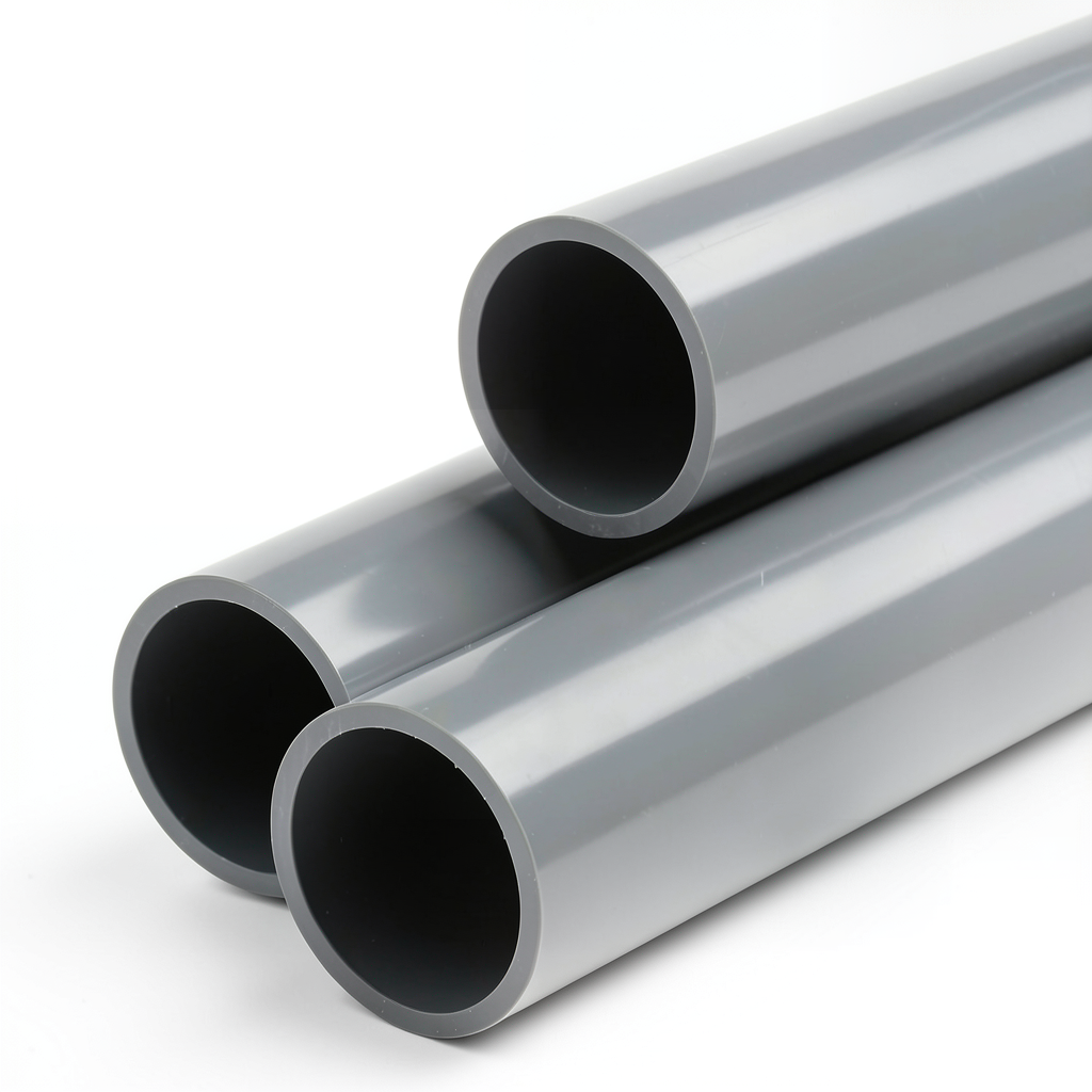 UPVC Plastic Pipe Class 0 Size 6 inch Thickness 3.7 mm Gray Color