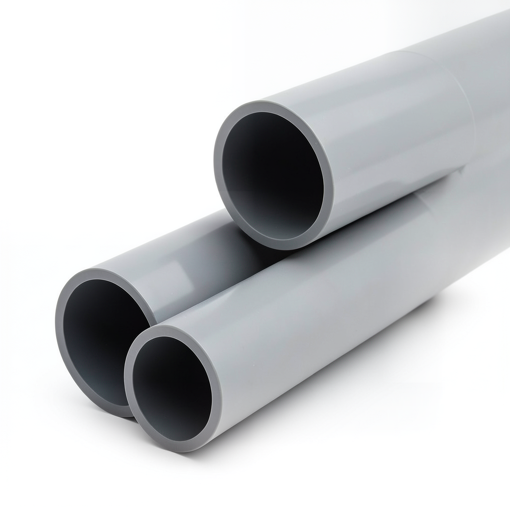 UPVC Plastic Pipe Class 0 Size 8 inch Thickness 3.7 mm Gray Color