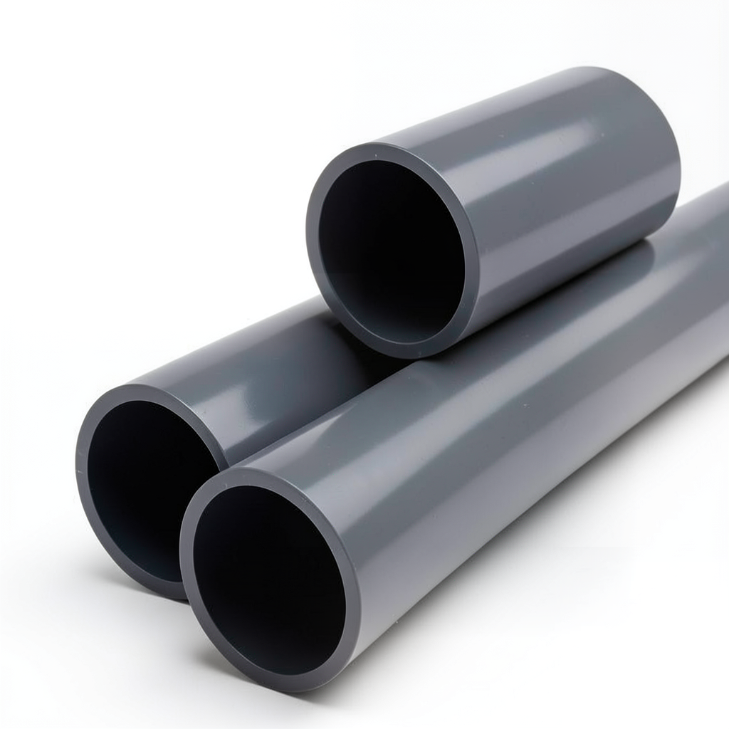 انابيب بلاستيك UPVC كلاس 6 مقاس 3/8 إنش سمك 2.8 مم لون رمادي غامق