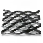 Hot Rolled Steel Expanded Metal Mesh Thickness 3.8 mm Width 1.22 m Length 5 m, Black