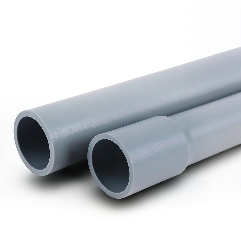 مواسير UPVC EPC 40 مقاس 1/2 2 إنش سمك 5.16 مم لون رمادي