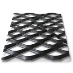 Hot Rolled Steel Expanded Metal Mesh Thickness 3.8 mm Width 1.22 m Length 5 m, Black