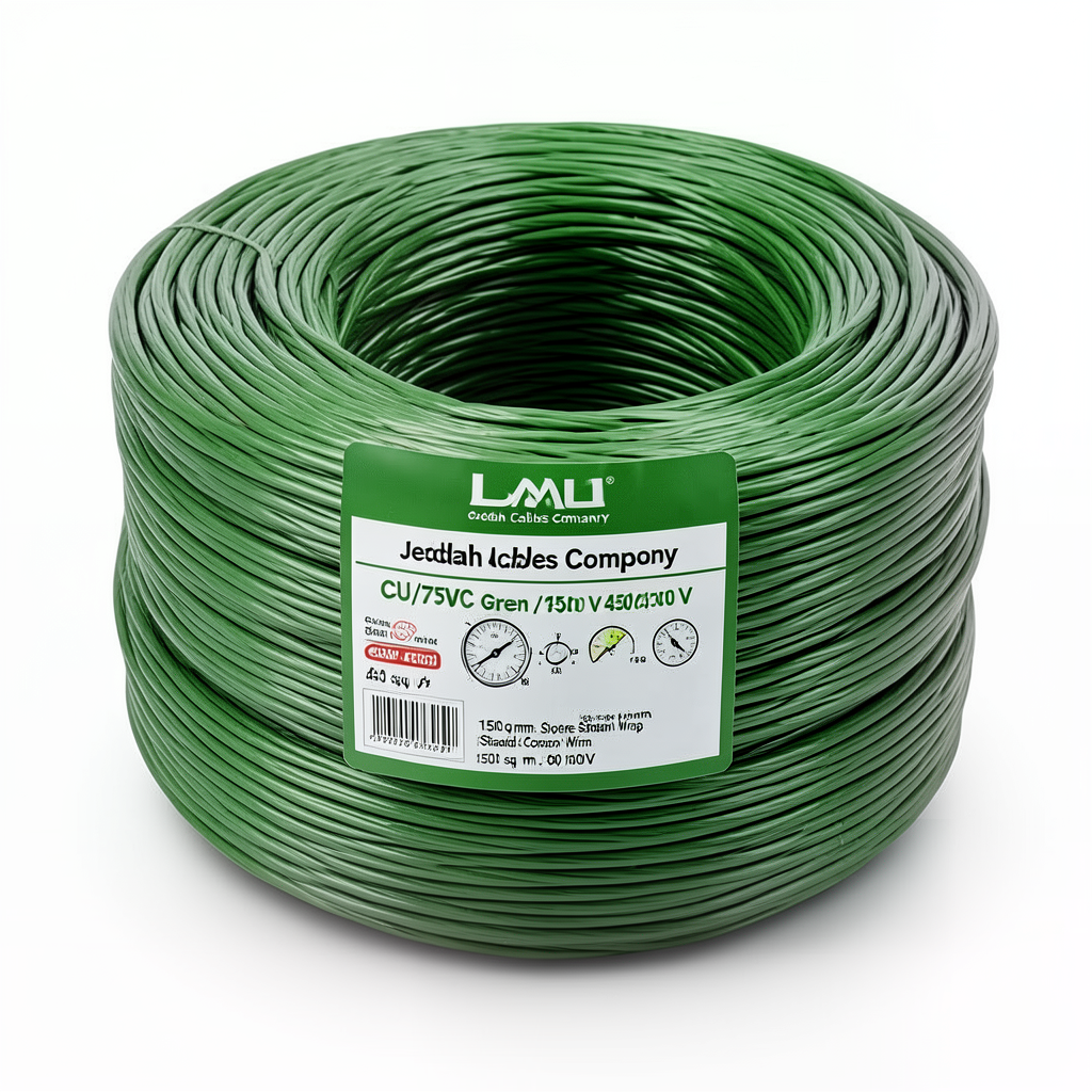 150sq mm Single Core Stranded Wire CU/PVC 450/750 V Green | Jeddah Cables Company