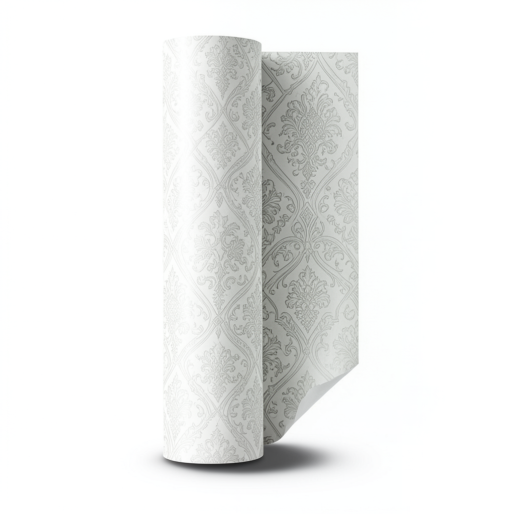 Italian Wallpaper Patterned Design Off White Color, Size 10mx0.70m, Model RC18080