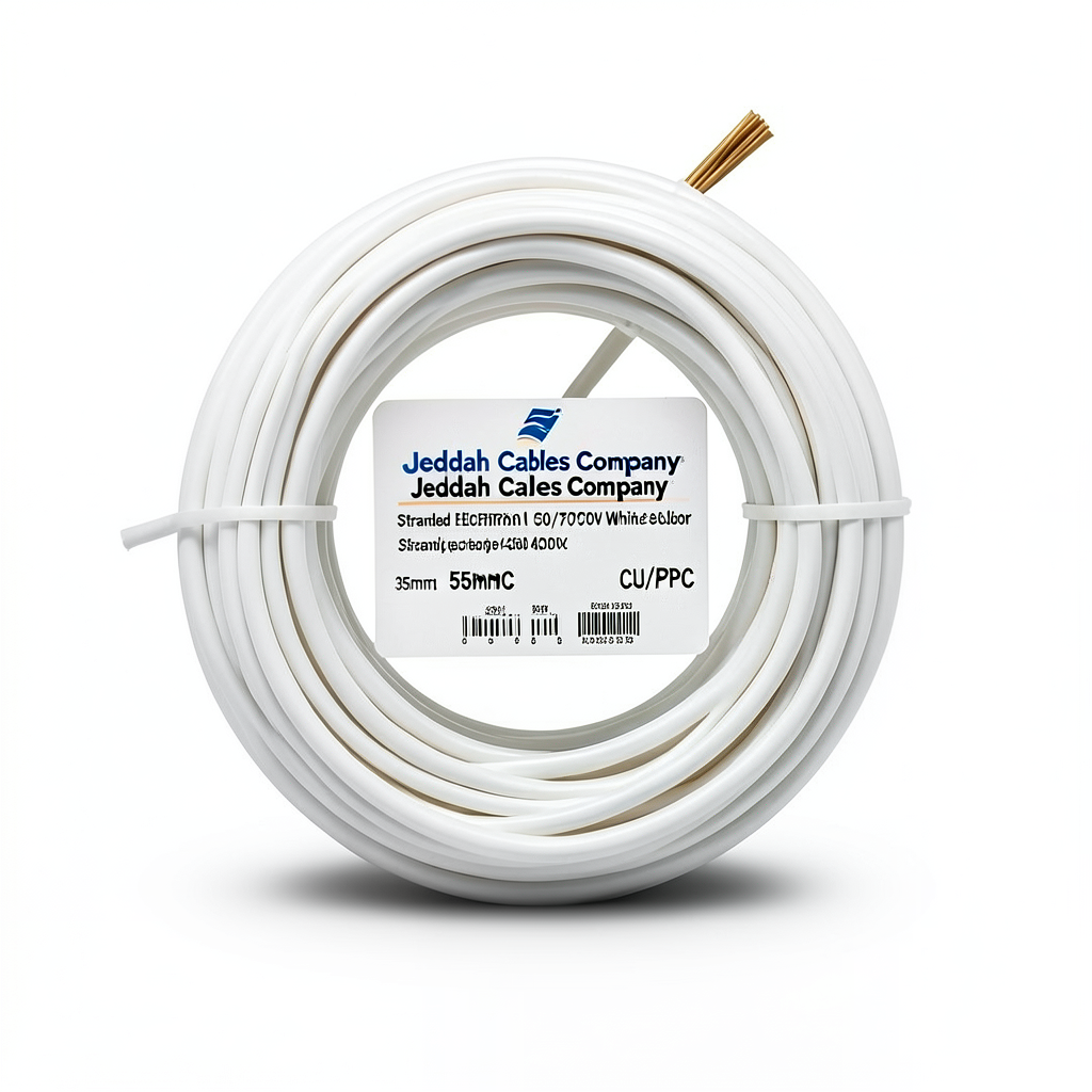 Stranded Electrical Wire CU/PVC 35mm 450/750V White Color | Jeddah Cables Company