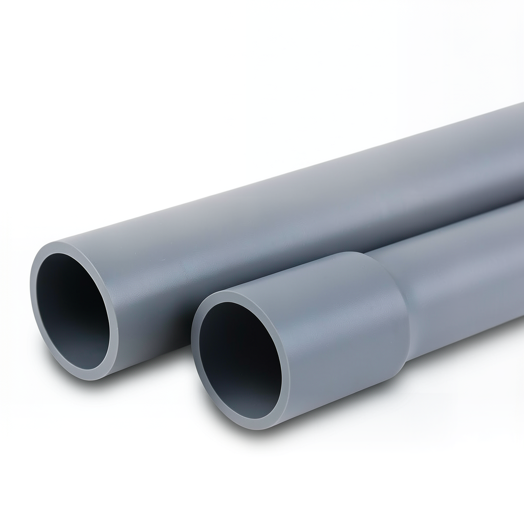 مواسير UPVC EPC 40 مقاس 8 إنش سمك 8.18 مم لون رمادي