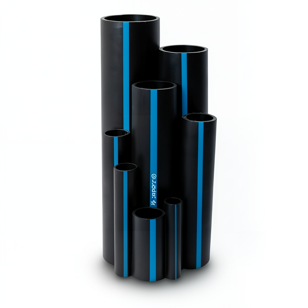 Sappco HDPE Pipe PE 100 Size 250 mm OD Thickness 9.6 mm Black | SAPPCO