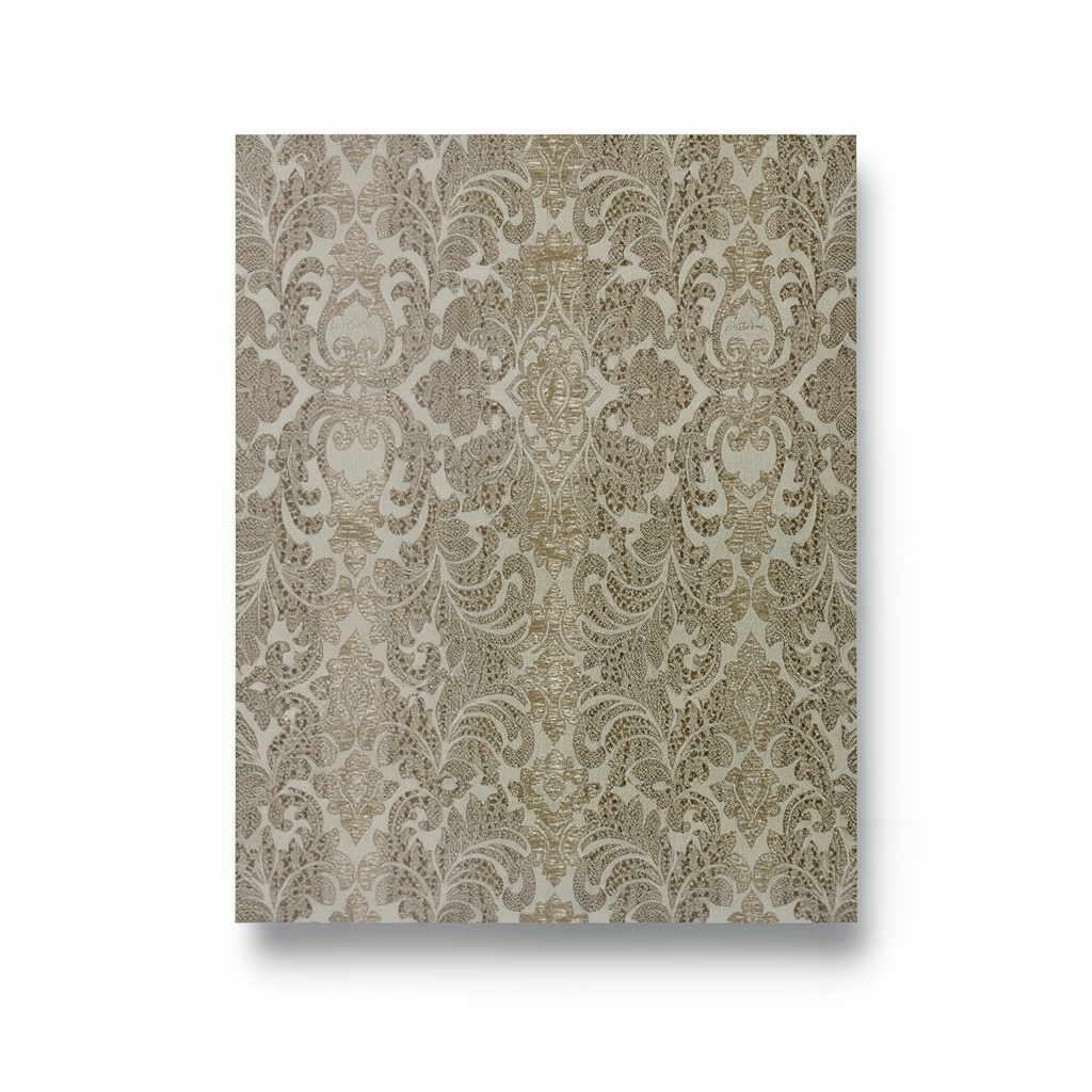 Italian Wallpaper Dark Beige Color Classic Design, Size 10mx0.70m, Model RC18042