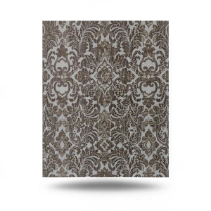 Italian Wallpaper Dark Brown Color Classic Design, Size 10mx0.70m