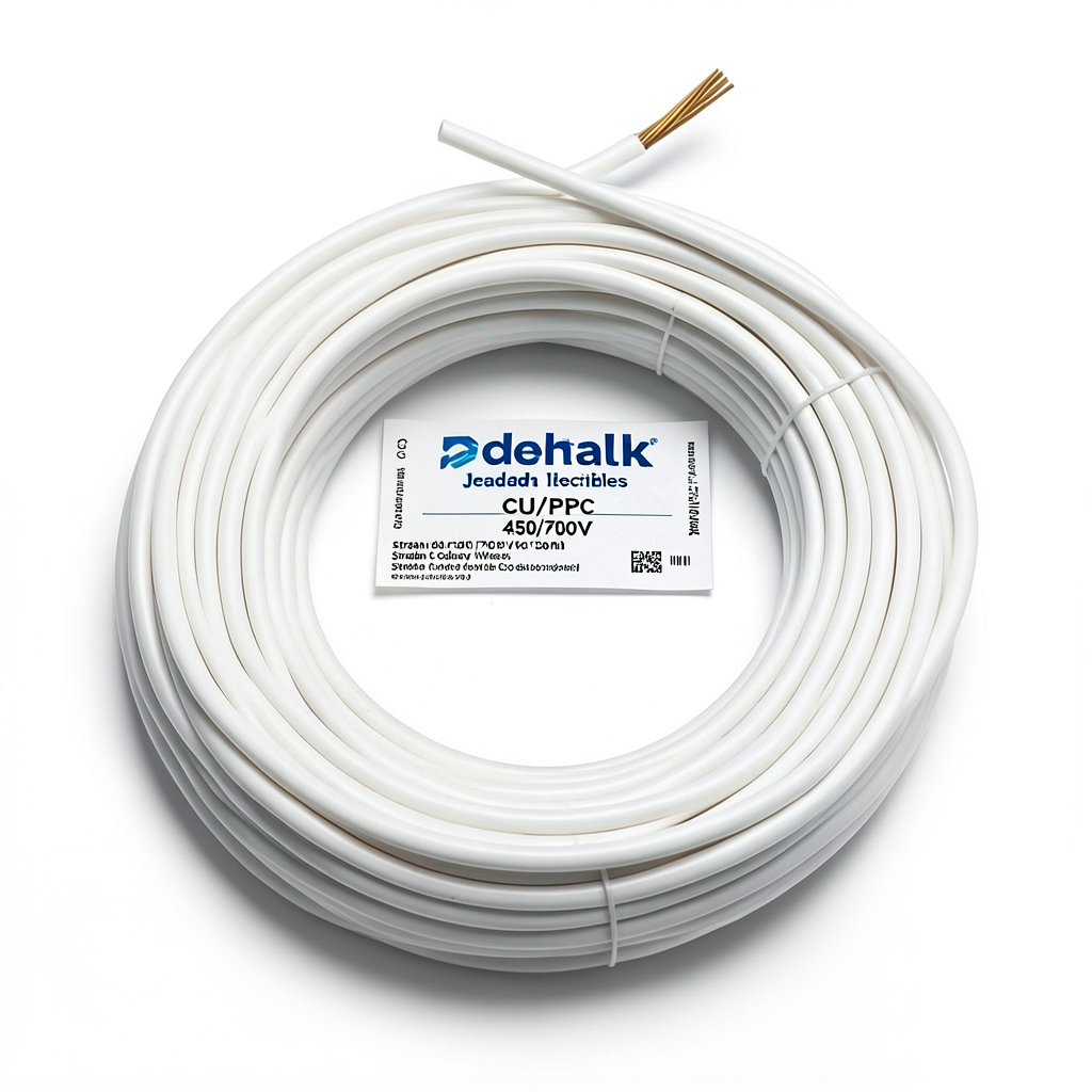 Stranded Electrical Wire CU/PVC 300mm, 450/750V, White Color | Jeddah Cables Company