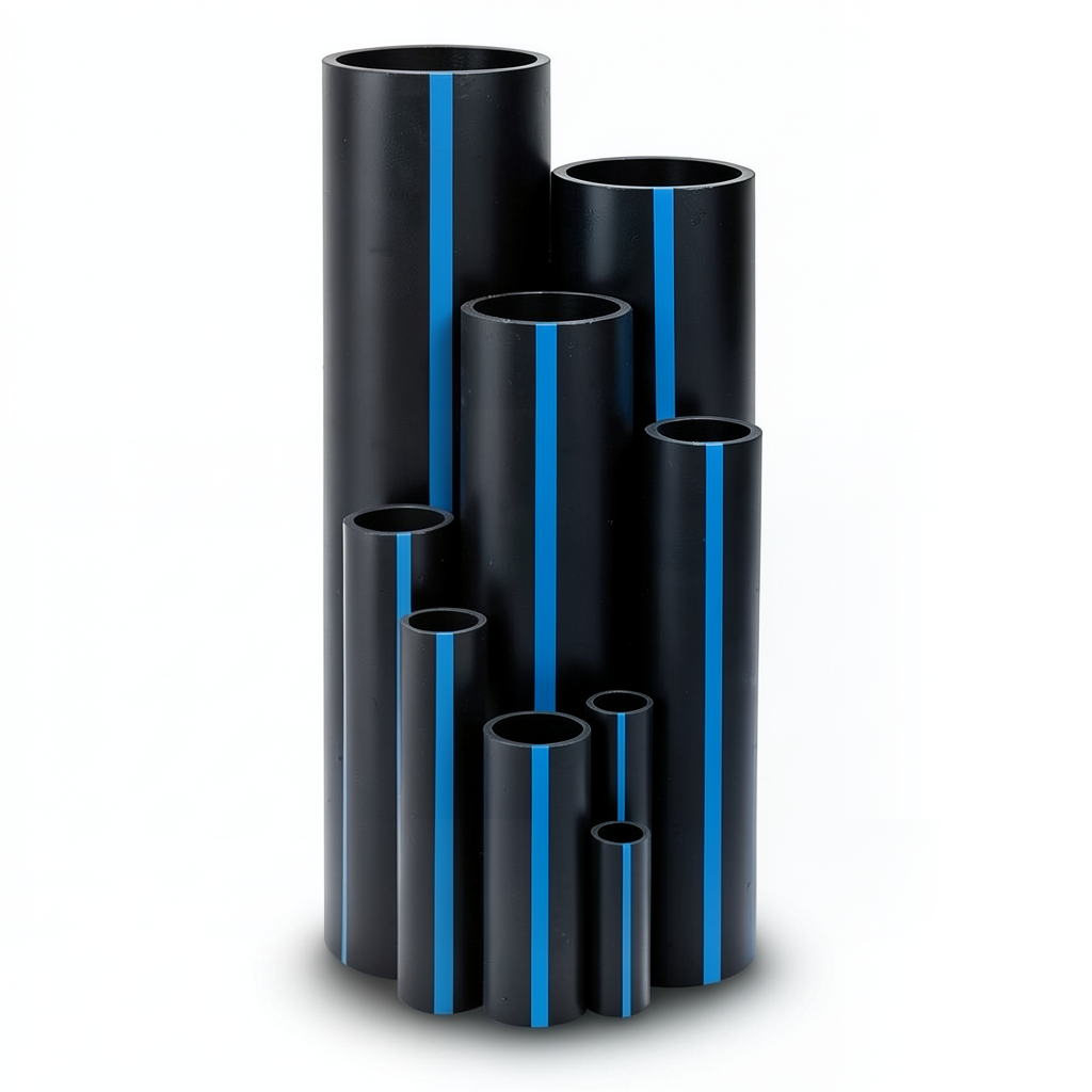 أنابيب HDPE PE 100 قطر خارجي 200 مم سماكة 9.6 مم لون أسود | سابكو