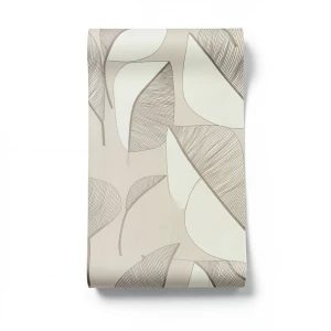 Leaf-patterned Wall Covering 10m x 0.53m Beige