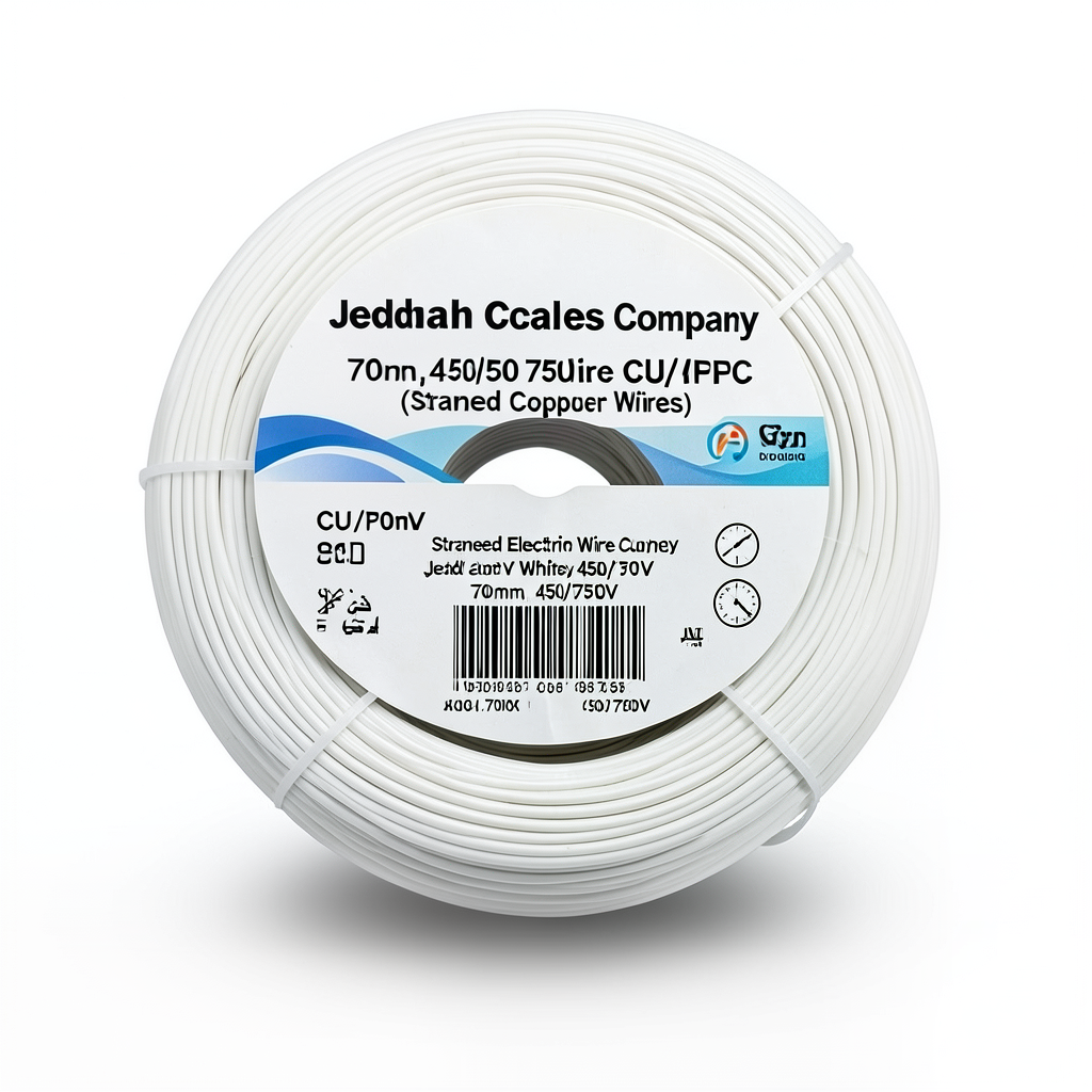 Stranded Electric Wire CU/PVC 70mm, 450/750V, White Color | Jeddah Cables Company