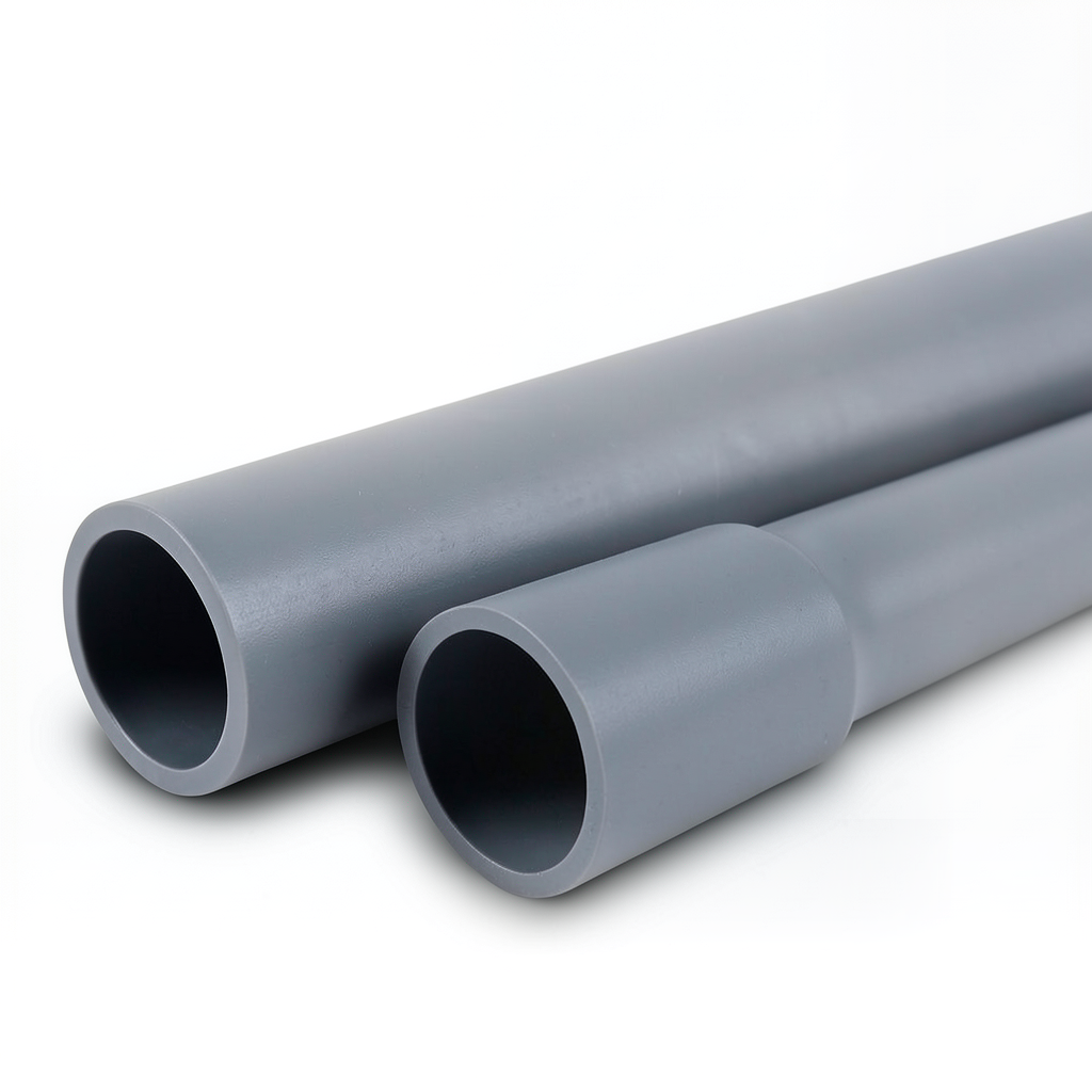 مواسير UPVC EPC 80 مقاس 4 إنش سمك 8.56 مم لون رمادي