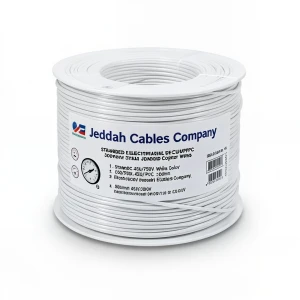 Stranded Electrical Wire CU/PVC 300mm, 450/750V, White Color | Jeddah Cables Company