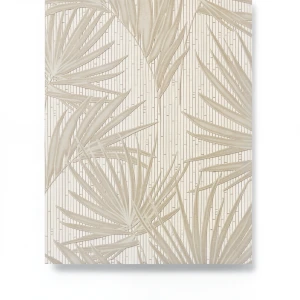 Italian Wall Covering Leaf Pattern 10m x 0.53m Beige