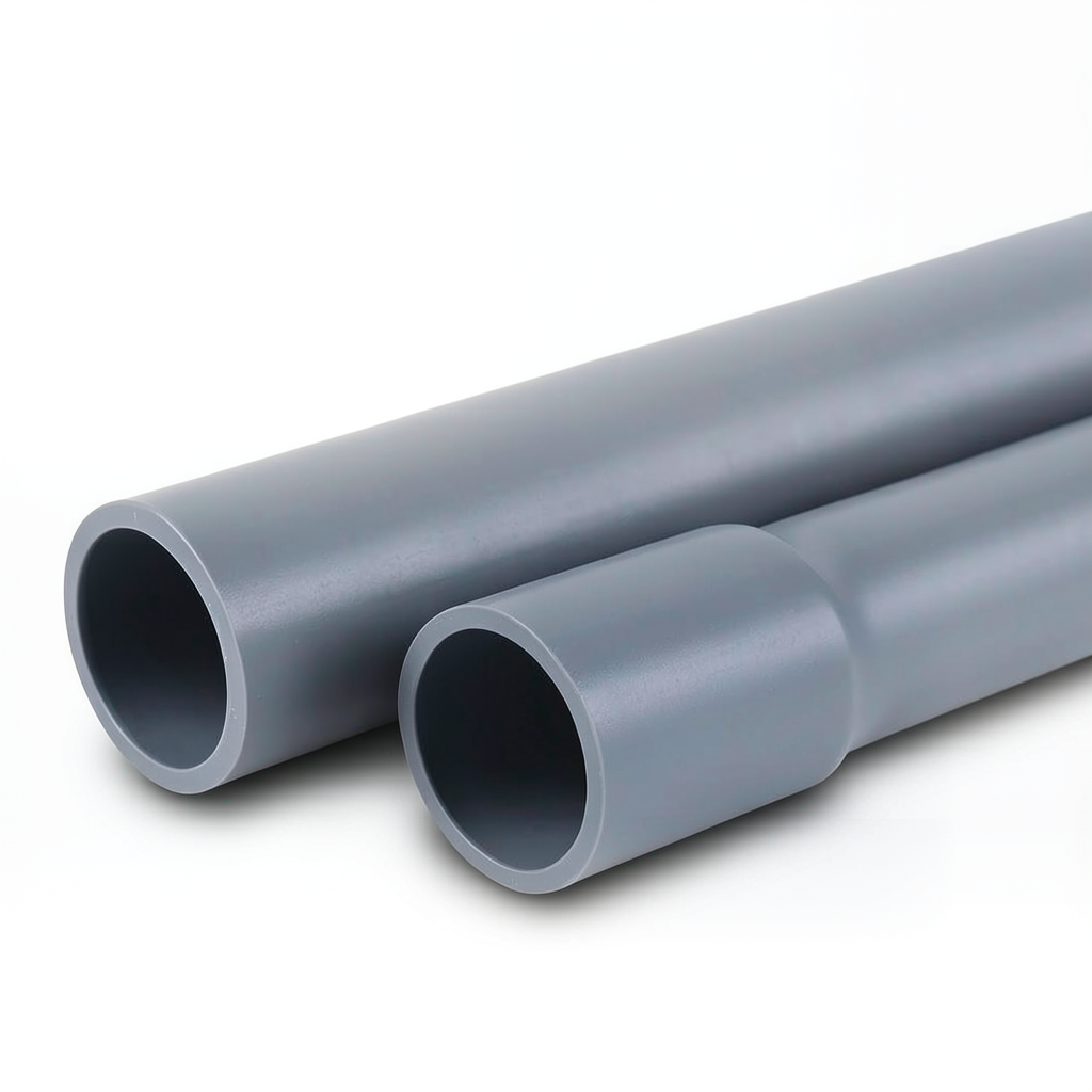 أنابيب UPVC جدول 40 مقاس 1/2 1 إنش سمك 3.68 مم لون رمادي