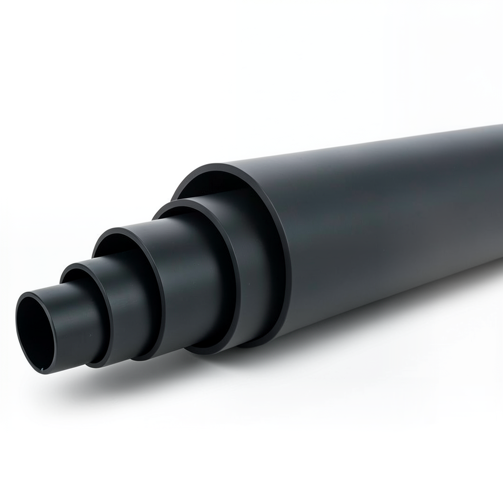 أنابيب HDPE ضغط اسمي 12.5 بار PE 100 قطر خارجي 250 مم SDR 11 لون أسود