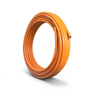 لفة أنابيب بلاستيك HDPE المنى ضغط 10 بار PE 100 قطر خارجي 25 مم سماكة 3 مم لون برتقالي