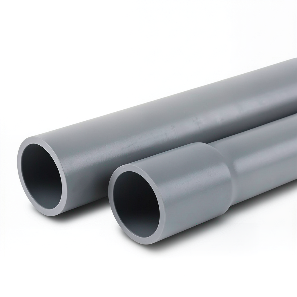 أنابيب UPVC جدول 80 مقاس 1 1/2 إنش سمك 5.08 مم لون رمادي
