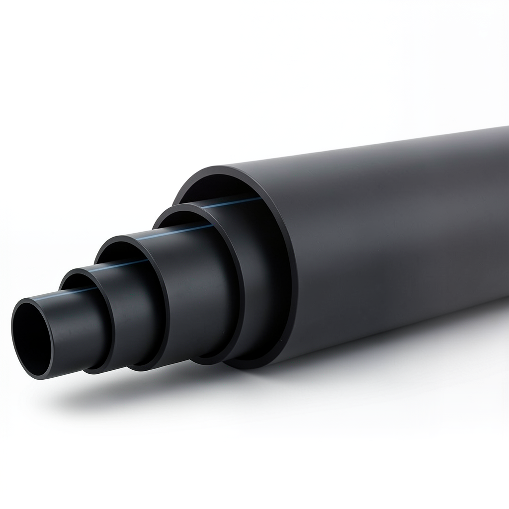 مواسير HDPE ضغط 19.2 بار PE 100 قطر خارجي 200 مم SDR 7.4 أسود