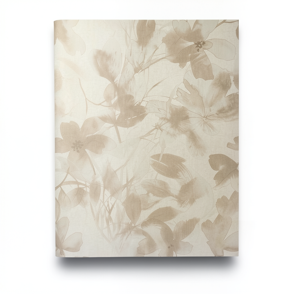 Italian Wallpaper Floral Design Beige Color, Size 10m x 1.06m, Model 72952