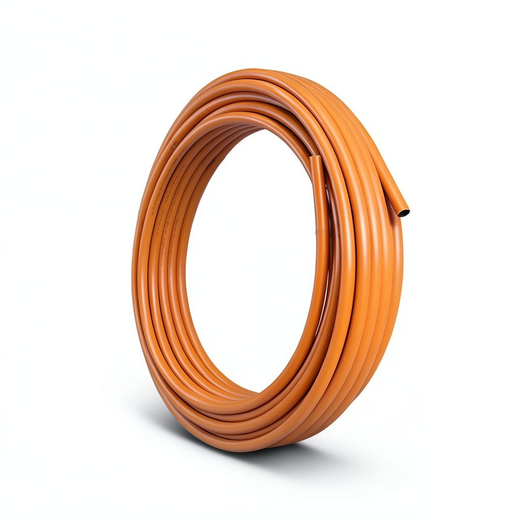 لفة أنابيب HDPE ضغط 6 بار PE 100 قطر خارجي 40 مم سمك 2.3 مم لون برتقالي