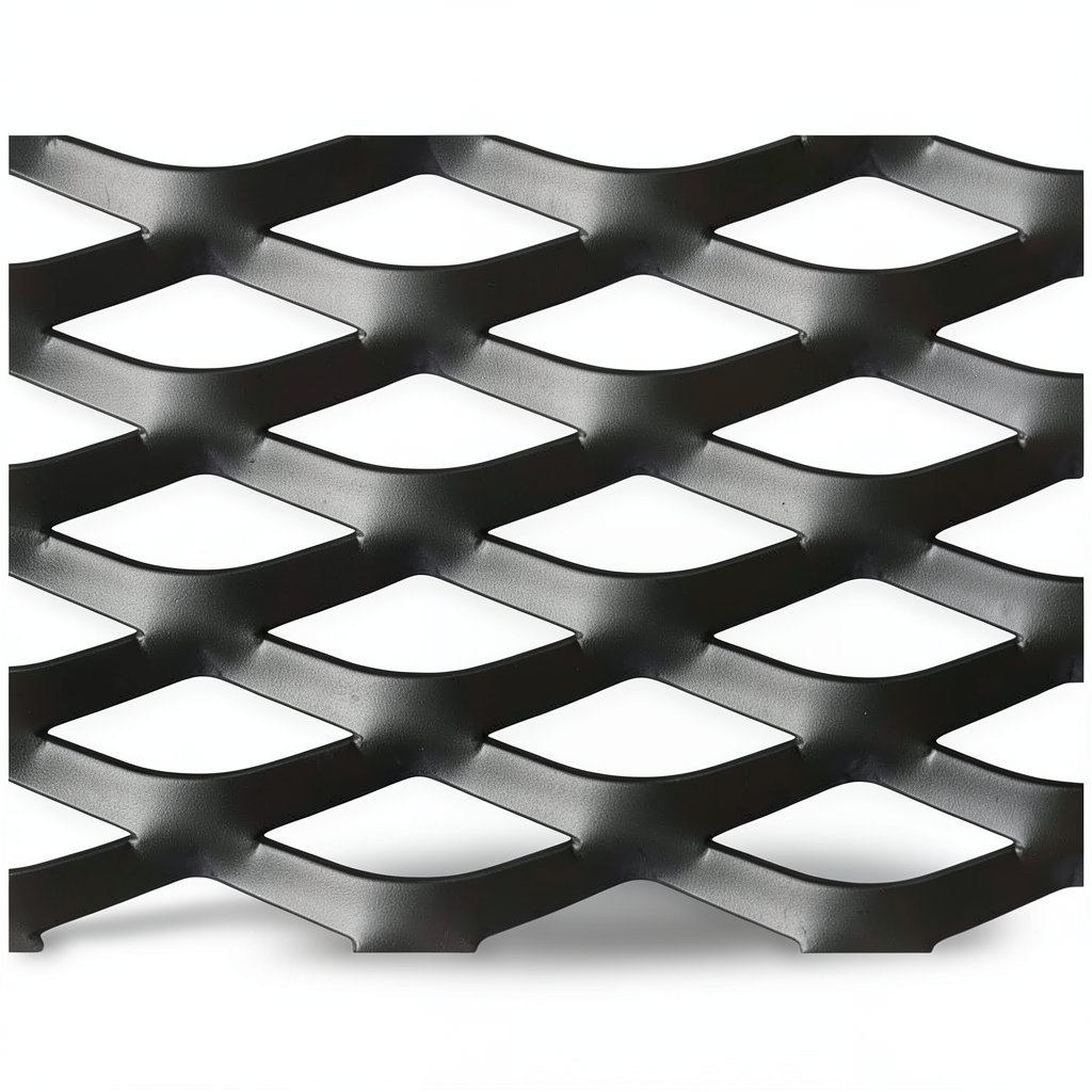 Hot Rolled Black Steel Expanded Metal Mesh Thickness 3.8 mm Width 1.22 m Length 7 m