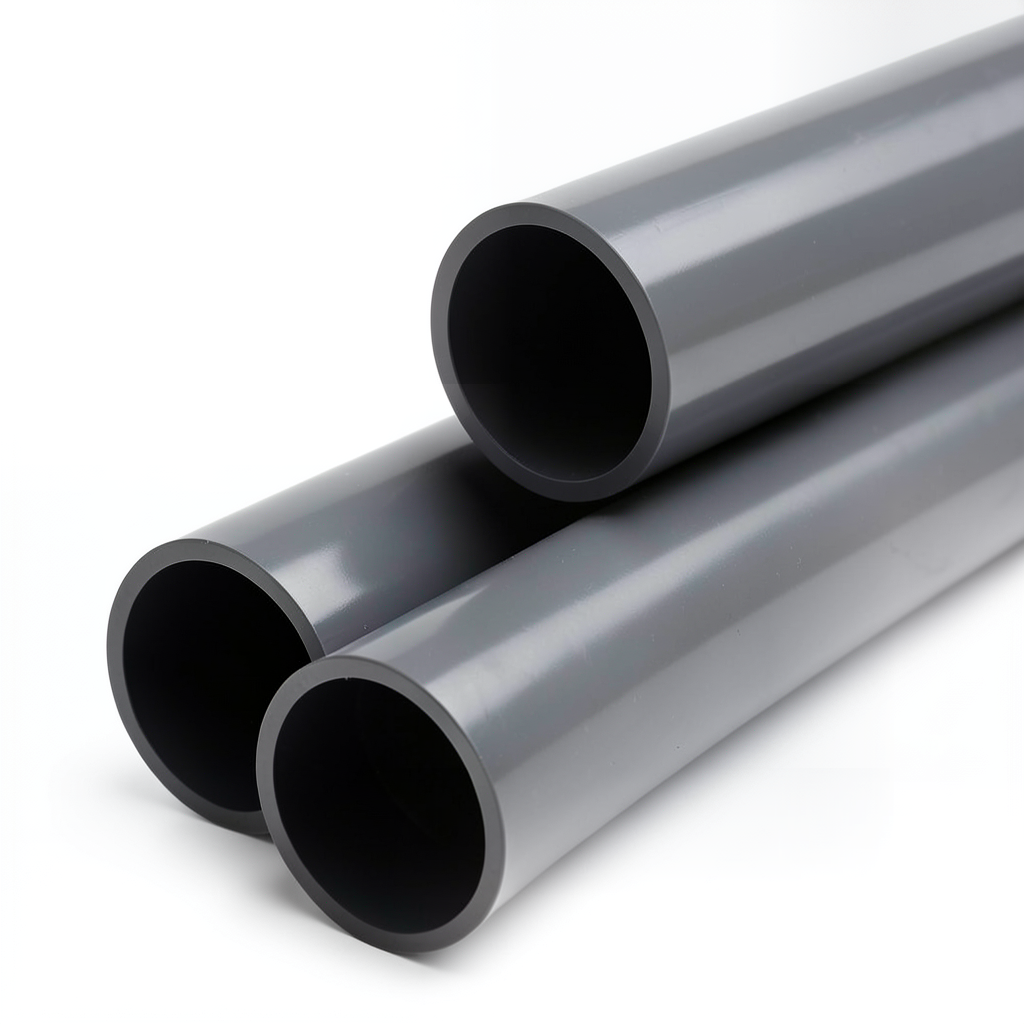 أنابيب بلاستيك UPVC كلاس 7 مقاس 1/2 إنش سمك 4.3 مم لون رمادي غامق