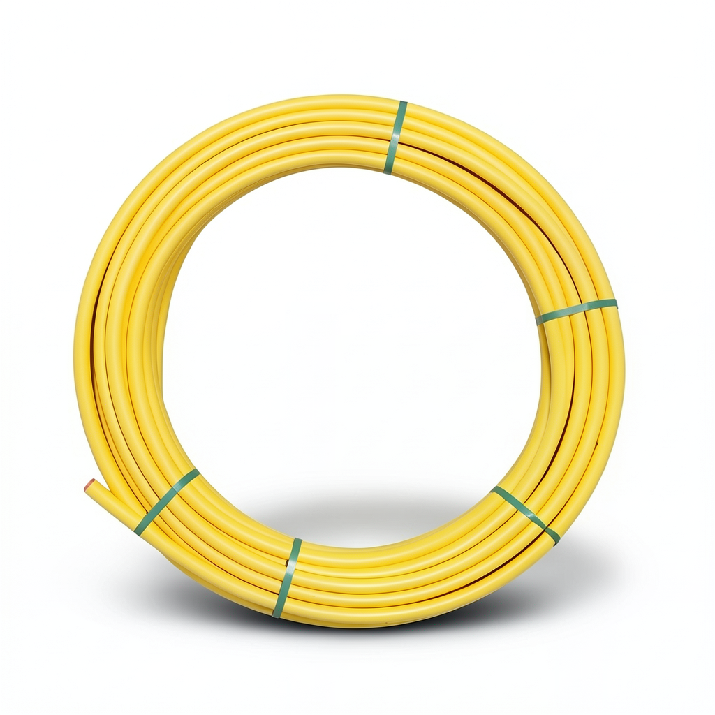 Almona HDPE Plastic Coil Pipe PN 8 Bar PE 80, 25 mm OD, 3 mm Thickness, Yellow