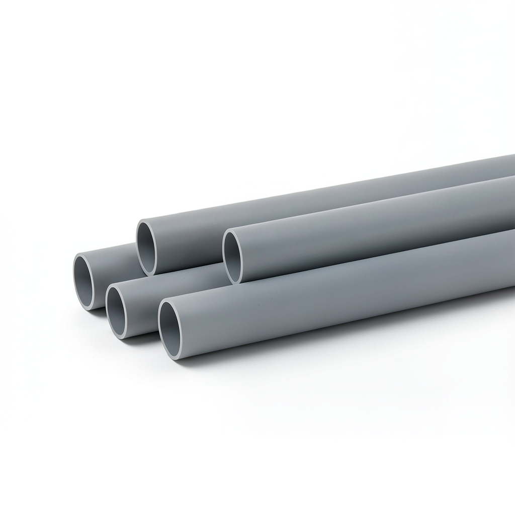 UPVC Plastic Pipe Electrical EPC 40 Size 1/2 inch Thickness 3.28 mm Gray