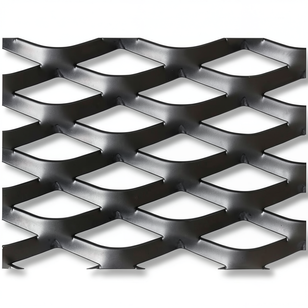 Hot Rolled Black Steel Expanded Metal Mesh Thickness 4.8 mm Width 1.22 m Length 4 m