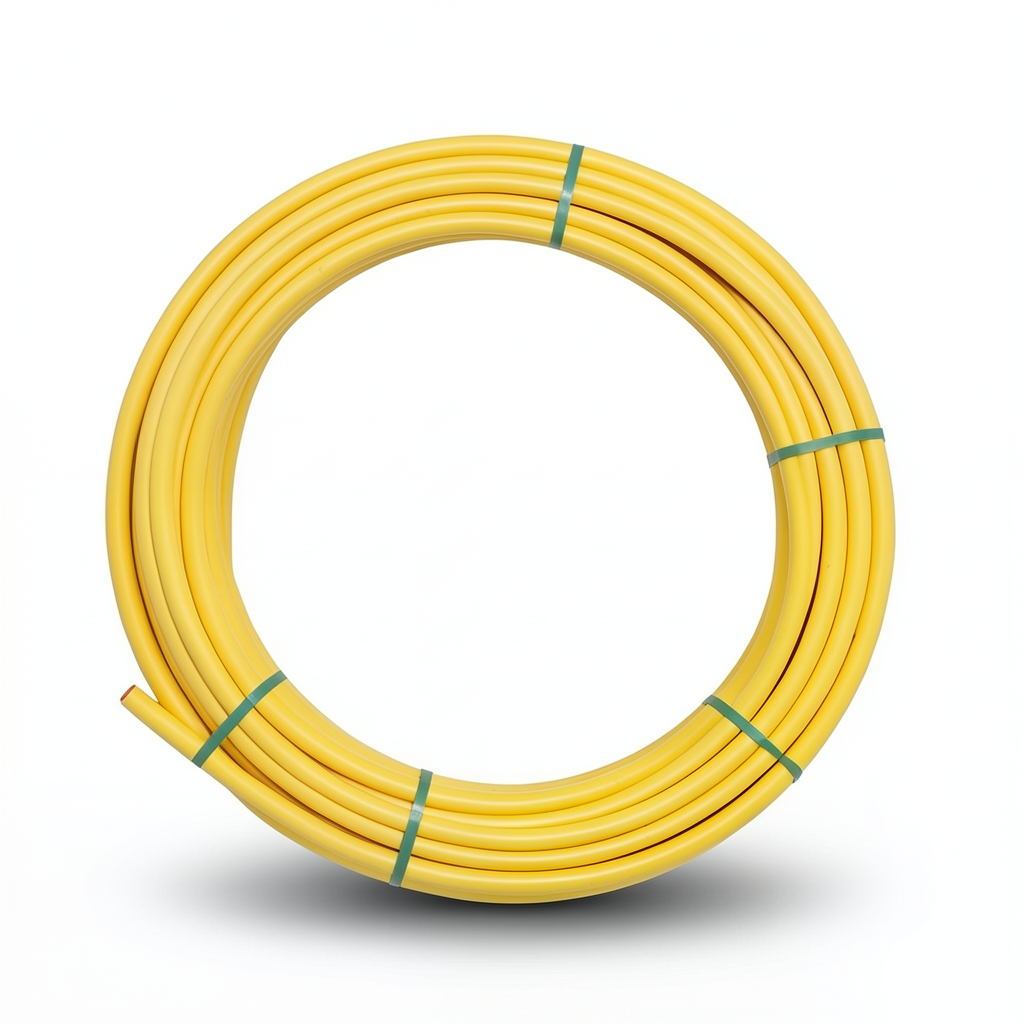 Almona HDPE Plastic Coil Pipe PN 8 Bar PE 80, 110 mm OD, 10 mm Thickness, Yellow