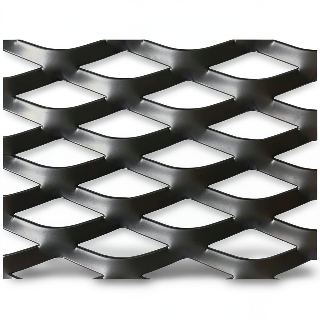 Hot Rolled Black Steel Expanded Metal Mesh Thickness 5.8 mm Width 1.22 m Length 5 m