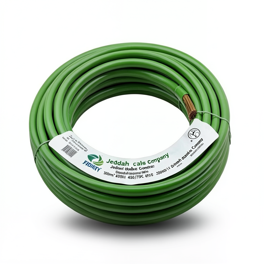 300mm² Single Core Stranded Wire CU/PVC 450/750V Green | Jeddah Cables Company