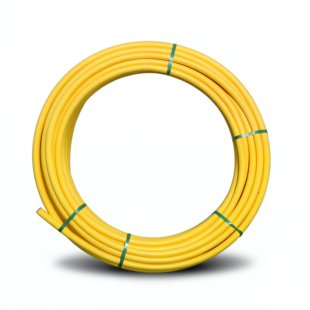 Almona HDPE Coil Pipe Nominal Pressure 8 Bar PE 80, 140 mm OD, 12.7 mm Thickness, Yellow