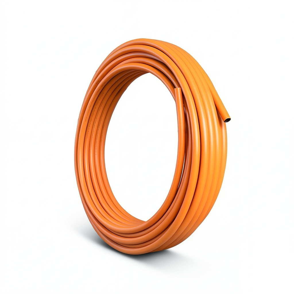 HDPE Plastic Coil Pipe PN 6 Bar PE 100 125 mm OD 7.1 mm Thickness Orange