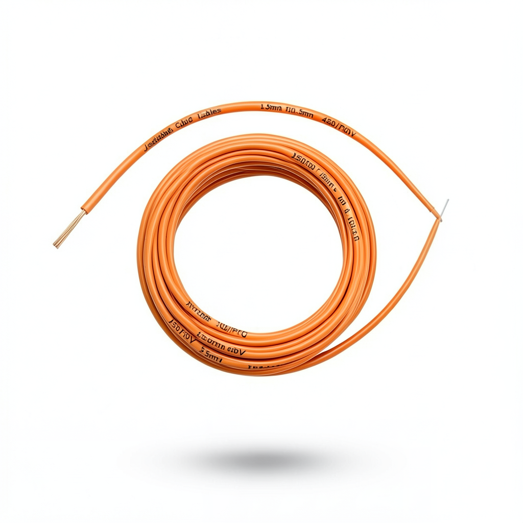 سلك مجدول CU/PVC مساحة مقطع 1.5 mm، 450/750 فولت، لون برتقالي | شركة كابلات جدة