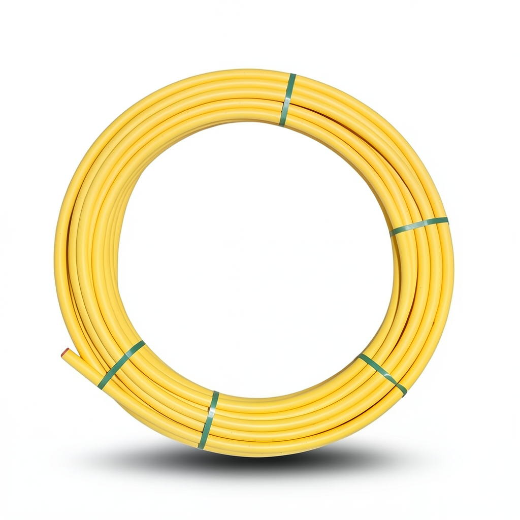 HDPE Plastic Coil Pipe PN 4.8 Bar PE 80 OD 16 mm Thickness 2.3 mm Yellow