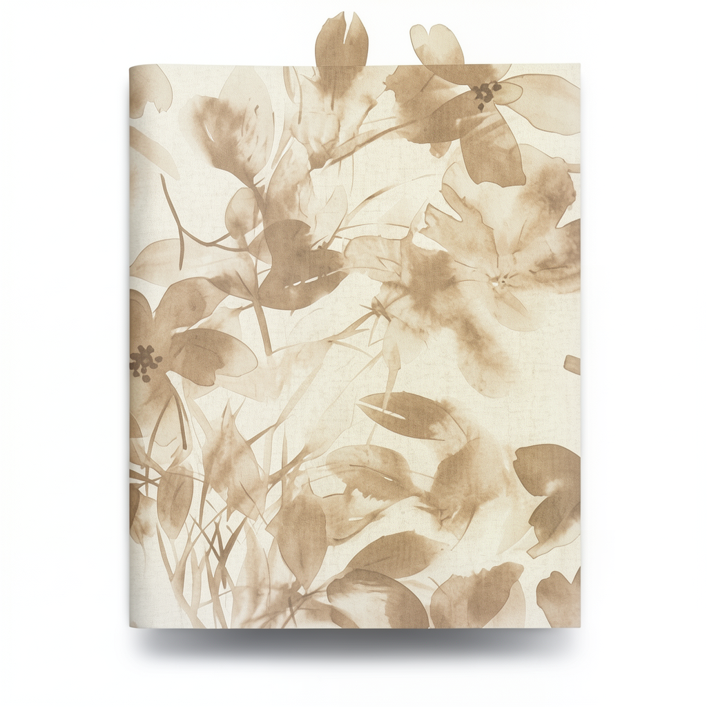 Italian Wallpaper Floral Design Beige Color, Size 10m x 1.06m, Model 72952