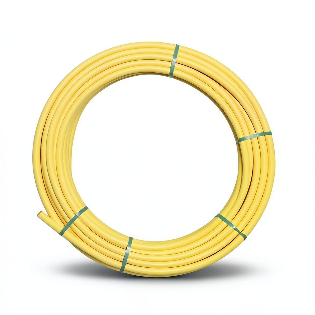 Almona HDPE Coil Pipe Nominal Pressure 8 Bar PE 80, 140 mm OD, 12.7 mm Thickness, Yellow